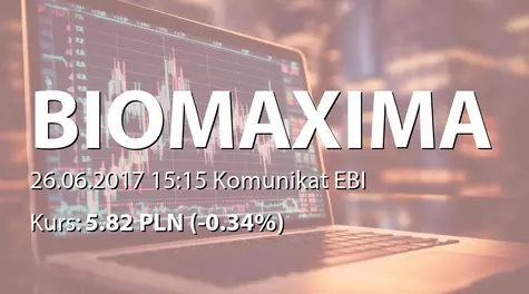 Biomaxima S.A.: Wypłata dywidendy - 0,05 PLN (2017-06-26)