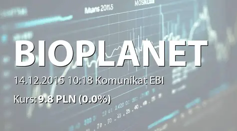 Bio Planet S.A.: Raport za listopad 2015 (2015-12-14)