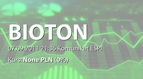 Bioton S.A.: Aneks do umowy pożyczki z SciGen Ltd. - 208,8 mln zł (2011-09-07)