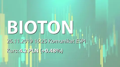 Bioton S.A.: Rejestracja zmian statutu w KRS (2019-11-26)