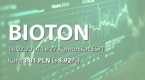 Bioton S.A.: Sprzedaż akcji przez Troqueera Enterprises Ltd. (2014-02-18)