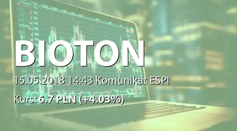 Bioton S.A.: Umowa zbycia akcji SciGen Ltd. (2018-05-15)