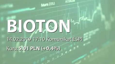 Bioton S.A.: Warunkowe porozumienie z Sequoia Pharmaceuticals (2019-02-14)