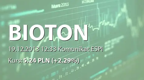 Bioton S.A.: Zawieszenie obrotu giełdowego akcjami w związku z planowanym scaleniem akcji - korekta (2013-12-19)