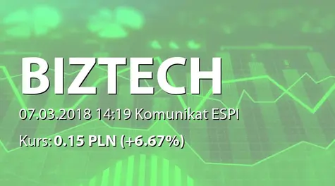 Biztech Konsulting S.A.: Korekta numeracji raportu ESPI 3/2018 (2018-03-07)