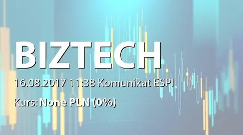 Biztech Konsulting S.A.: Pierwsze notowanie akcji na NC (2017-08-16)