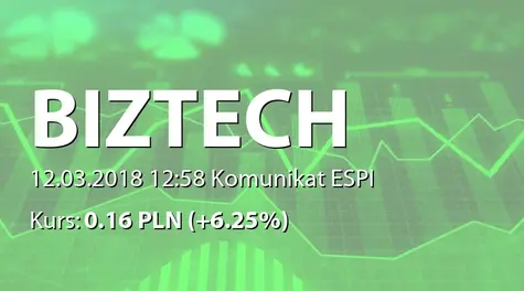 Biztech Konsulting S.A.: Zestawienie transakcji na akcjach (2018-03-12)