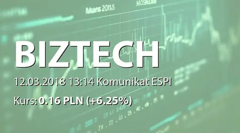 Biztech Konsulting S.A.: Zestawienie transakcji na akcjach (2018-03-12)