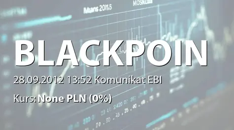 Black Point S.A.: Aneks do umowy warunkowej zakupu Scot sp. z o.o.. (2012-09-28)