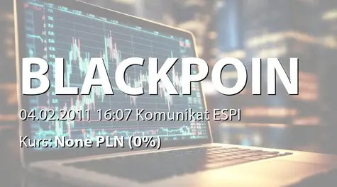 Black Point S.A.: Informacja o stanie posiadania akcji przez Piotra Kolbusza i Waffen Investments Ltd. (2011-02-04)