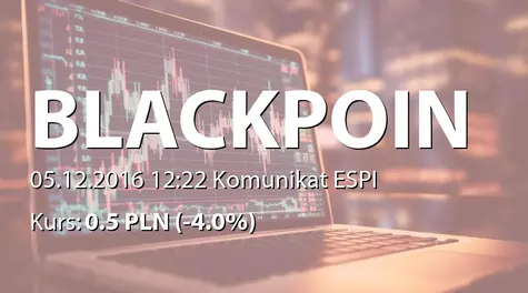 Black Point S.A.: Korekta raportu ESPI 9/2016 (2016-12-05)