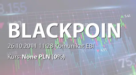 Black Point S.A.: Korekta rekomendacji zarządu ws. wypłaty dywidendy - 0,32 zł (2011-10-26)