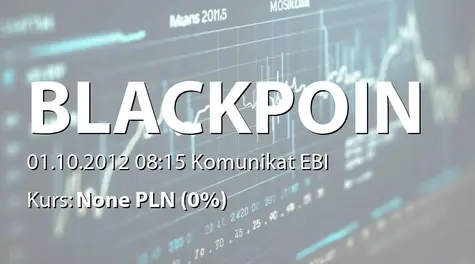 Black Point S.A.: Prognoza wyników na 2013 r. (2012-10-01)