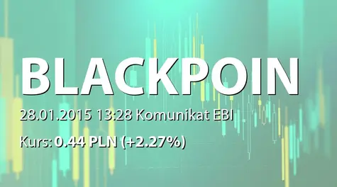 Black Point S.A.: Szacunkowe wyniki finansowe za IV kwartał 2014 r. (2015-01-28)