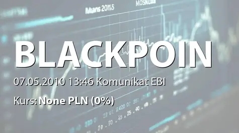 Black Point S.A.: Uzyskanie dostępu do systemu EBI (2010-05-07)
