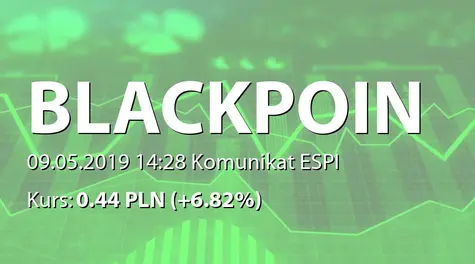 Black Point S.A.: WstÄpne wyniki finansowe za I kwartał 2019 (2019-05-09)