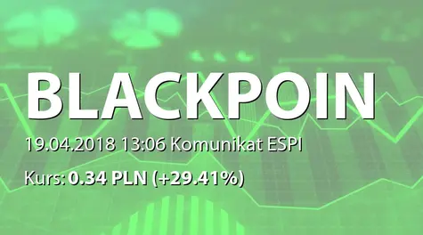 Black Point S.A.: Wstępne wyniki finansowe za I kwartał 2018 (2018-04-19)