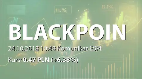 Black Point S.A.: Wstępne wyniki finansowe za III kwartał 2018 (2018-10-24)