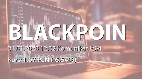 Black Point S.A.: Wstępne wyniki finansowe za IV kwartał 2019 (2020-01-31)