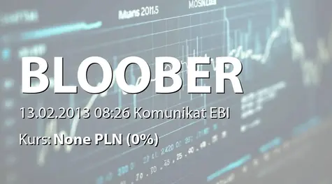 Bloober Team S.A.: Wniosek na liście projektów wybranych do dofinansowania w ramach konkursu - 224,7 tys. zł (2013-02-13)