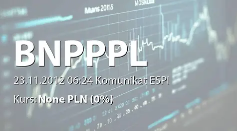 BNP Paribas Bank Polska S.A.: Umorzenie certyfikatów depozytowych - 20 mln zł (2012-11-23)