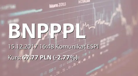 BNP Paribas Bank Polska S.A.: Zgody KNF na zaliczenie do kalkulacji kapitału Tier II  (2017-12-15)