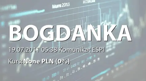 Lubelski Węgiel Bogdanka S.A.: Umowa z PH-U Energokrak sp. z o.o. - 431,3 mln zł (2011-07-19)