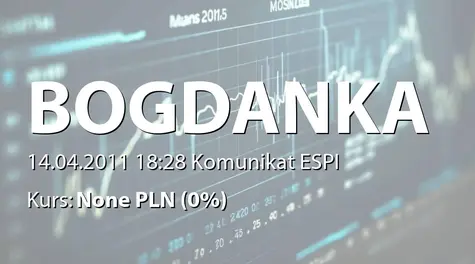 Lubelski Węgiel Bogdanka S.A.: WZA - zwołanie obrad: podział zysku, zmiany statutu (2011-04-14)