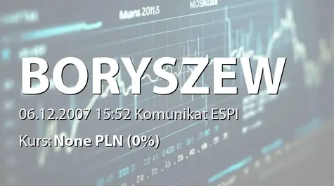 Boryszew S.A.: Emisja obligacji - 20 mln zł (2007-12-06)