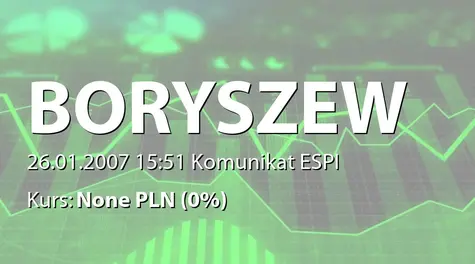 Boryszew S.A.: Podpisanie listu intencyjnego z Suwary SA (2007-01-26)