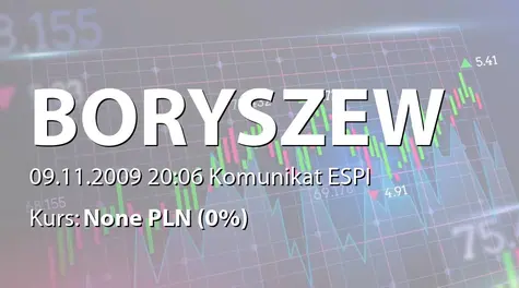 Boryszew S.A.: Sprzedaż akcji przez Romana Krzysztofa Karkosika (2009-11-09)