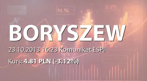 Boryszew S.A.: Uchwała Zarządu o zamiarze połączenia z Boryszew ERG SA i Nylonbor sp. z o.o. (2013-10-23)