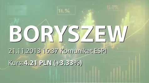 Boryszew S.A.: Umowa zakupu AKT plastikářská technologie Čechy, spol. s r. o - korekta raportu nr 84/2013 (2013-11-21)