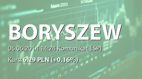 Boryszew S.A.: Uzupełnienie porządku obrad WZA na wniosek akcjonariusza (2014-06-06)