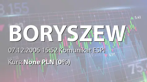 Boryszew S.A.: Zakup 60% udziałów w Elektryk sp.z o.o. przez ZTiF sp. z o.o. (2006-12-07)