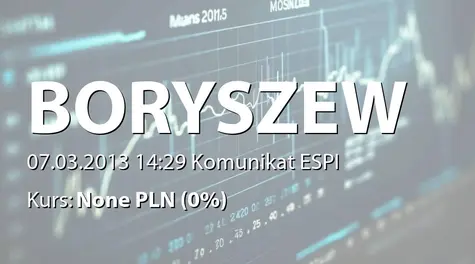 Boryszew S.A.: Zakup akcji przez DM PKO BP SA (zakup akcji własnych) (2013-03-07)
