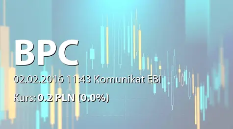 Black Pearl S.A.: Terminy przekazywania raportów okresowych w roku 2016 (2016-02-02)