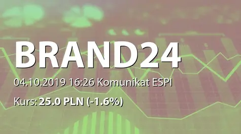 Brand 24 S.A.: Działalnośc handlowa w III kwartale 2019 (2019-10-04)