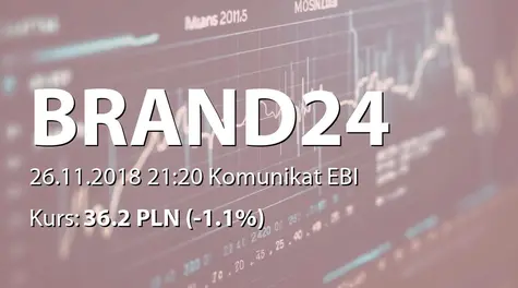 Brand 24 S.A.: PodwyĹźszenie kapitału w wyniku wydania akcji serii G (2018-11-26)