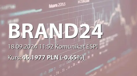 Brand 24 S.A.: Rejestracja przez Krajowy Depozyt Papierów Wartościowych S.A. warrantów subskrypcyjnych Brand 24 S.A. (2024-09-18)