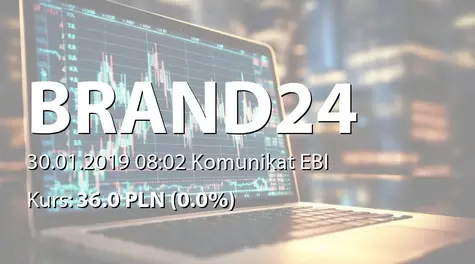 Brand 24 S.A.: Terminy przekazywania raportĂłw w 2019 roku (2019-01-30)