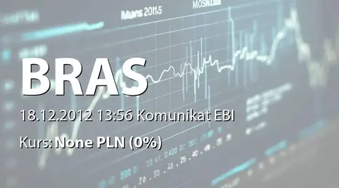 BRAS S.A.: Utworzenie PV Maker sp. z o.o. oraz objęcie 80% udziałów (2012-12-18)