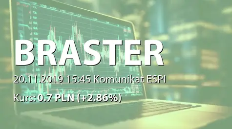 Braster S.A.: Objęcie akcji serii L (2019-11-20)