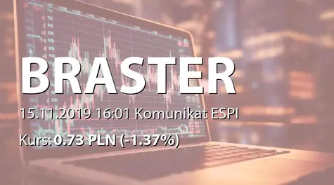 Braster S.A.: Podwyższenie kapitału w wyniku wydania akcji serii L (2019-11-15)