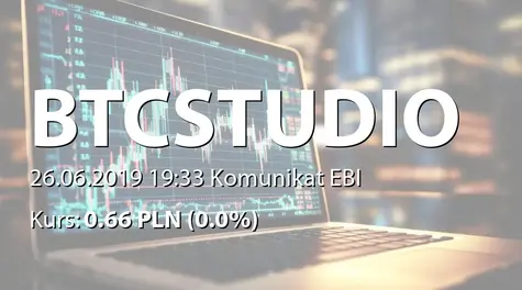 BTC Studios S.A.: Nałożenie kary przez Organizatora ASO (2019-06-26)