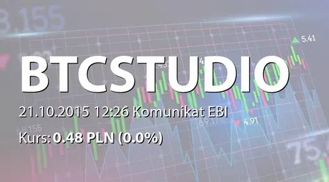 BTC Studios S.A.: Rejestracja zmian w statucie w KRS (2015-10-21)