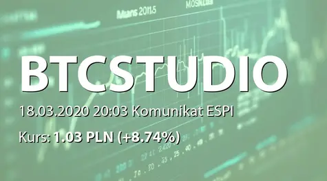 BTC Studios S.A.: Umowa zbycia udziałów MTF Development sp. z o.o. (2020-03-18)