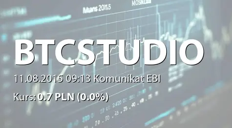 BTC Studios S.A.: Zakończenie emisji akcji serii F  (2015-08-11)