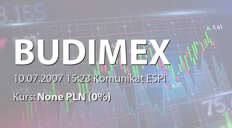 Budimex S.A.: Kontrakt Budimex Dromex SA  z Budimeksem Nieruchomości Inwestycje sp. z o.o. - 92 mln zł (2007-07-10)