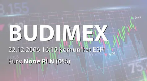 Budimex S.A.: Sprzedaż przez Budimex Dromex SA udziałów spółki ZREP Energetyka Czerwonak SA na rzecz Utech sp. z o.o (2006-12-22)